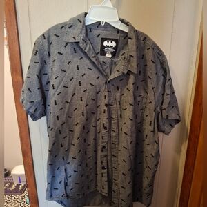 Batman Dark Gray Button Down Shirt